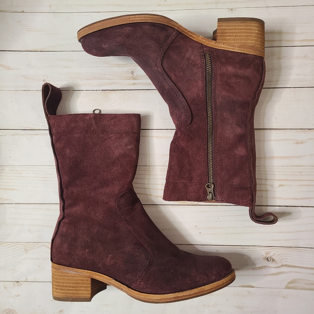 Kork-Ease Women's Jewel Burgundy Suede Boots Size 8